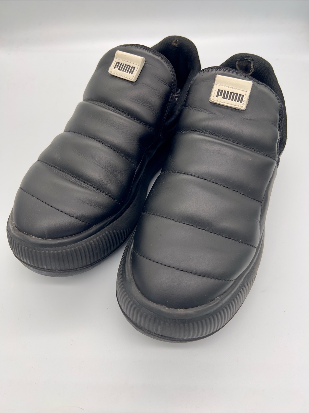 Puma Black Quilted Slip-On Sneakers